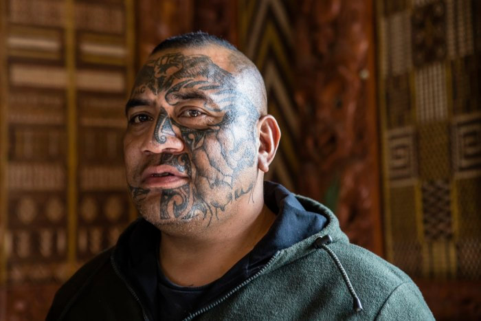 Facial tattoo from gang member